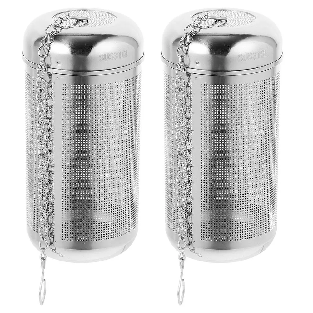 2 Piezas Colador de Malla de Acero Inoxidable con Cadena Roscada, Tamaño Grande, para Sopa y Infusión de Té de Hojas Sueltas