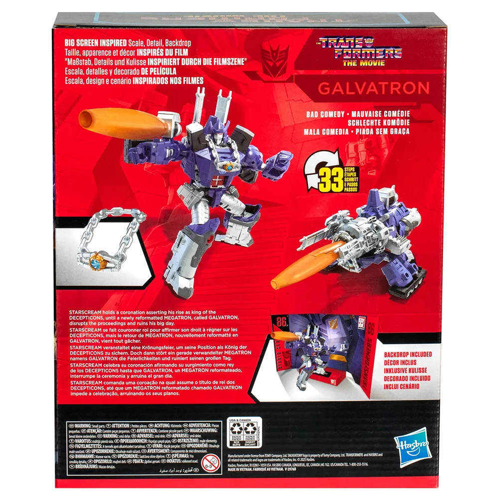 Original NEW Hasbro Transformers Studio Series 86 The Movie Galvatron 21.6cm Leader Class Action Robot Model Figure Toys