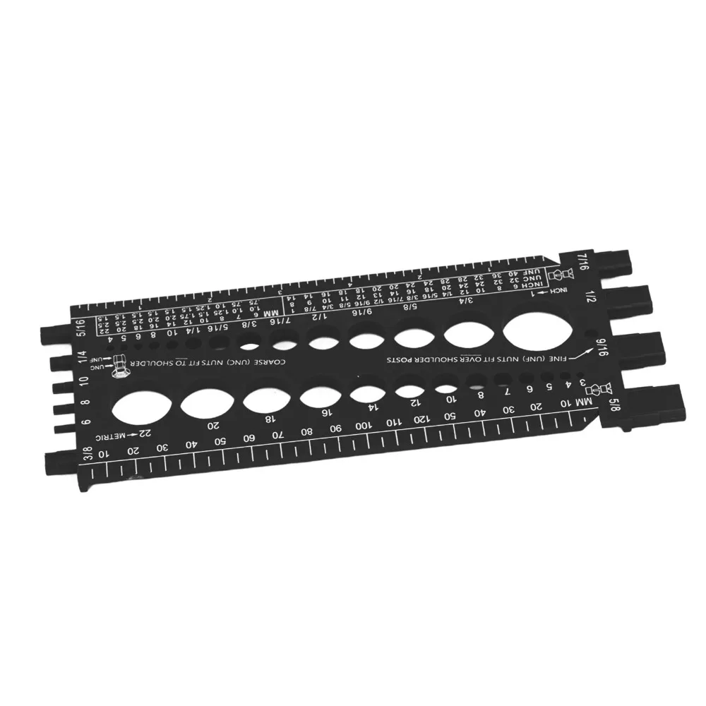 Plastic Material​ Nut Bolt Thread Gauge​ Red / Orange /Black Inch and Metric Measurement​ Screw Thread Checker​