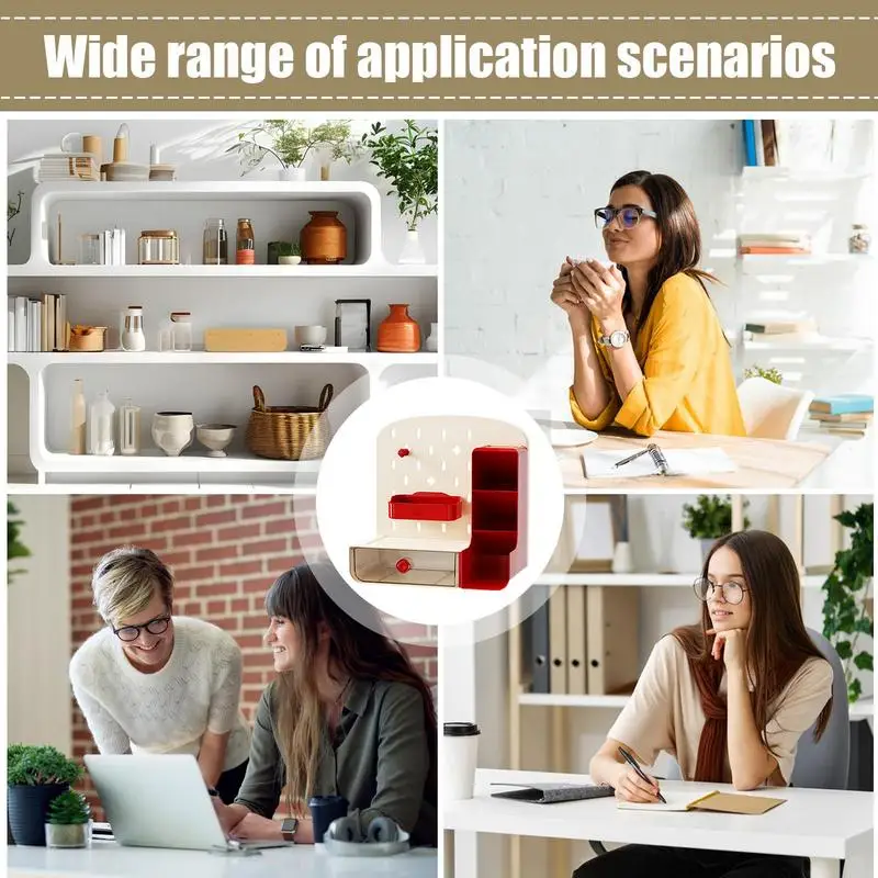 Pegboard Desk Organizer No Drill Display Stand Tool Storage Panel Board Rack Bathroom Kitchen Home and Workplace Accessory