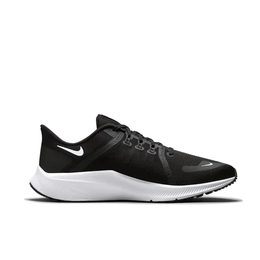 Nike Quest 4/5 Comfortable Breathable Low Top Running Shoes Abrasion Resistant Anti-slip Sneakers Mens Black and White Colorway