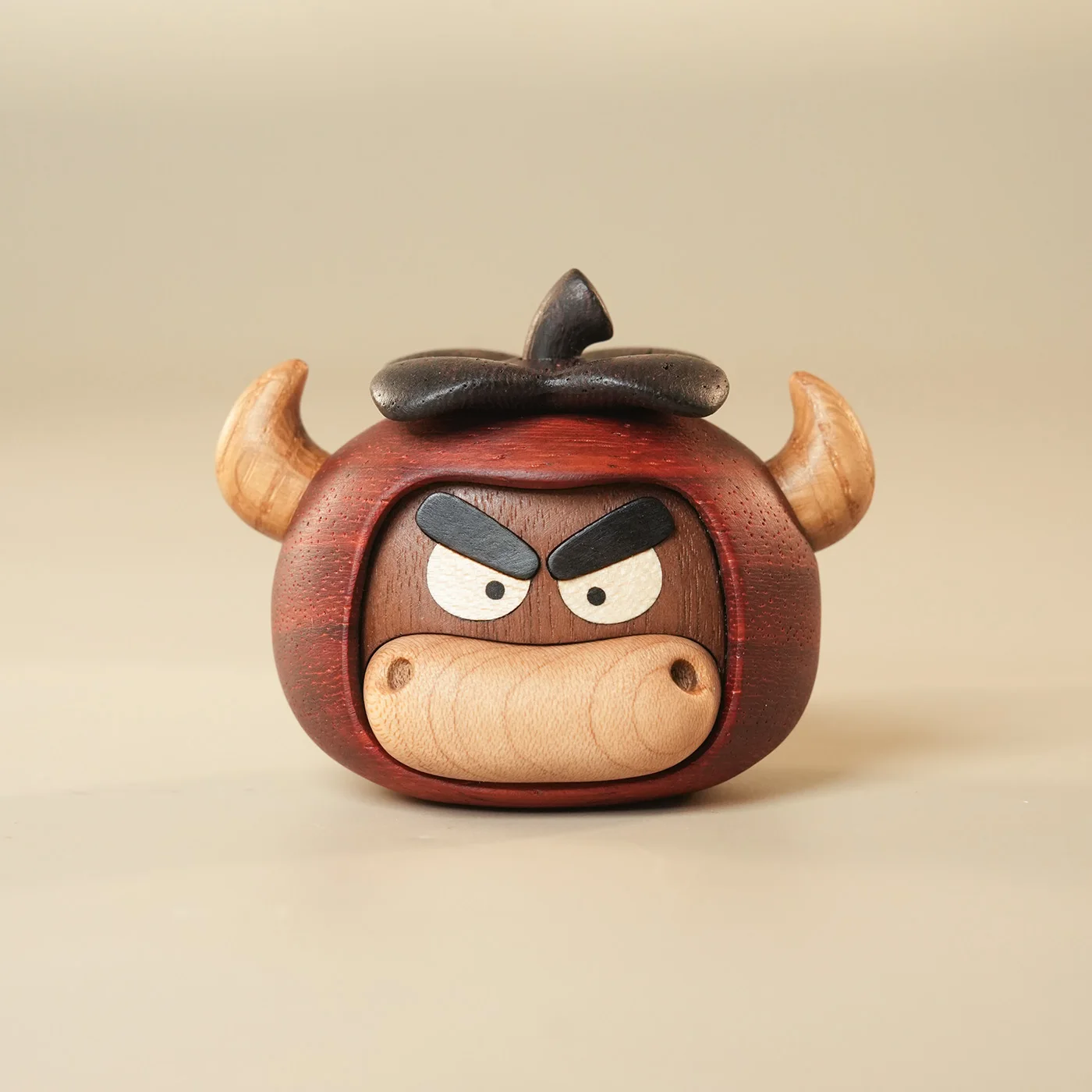 

Оригинальная креативная фигурка быка и хурмы для домашнего декора, привлекающая удачу и богатство, подарок, украшение для стола, резьба по дереву