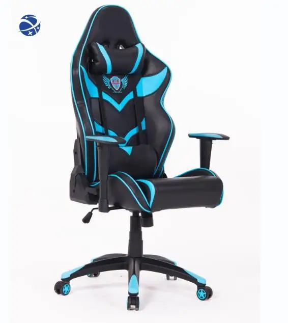 YYHCGaming Chair  Cheap Leather Fabric Pillow Reclining White PC Gamer Racing Style Office Computer Racing with Wheels