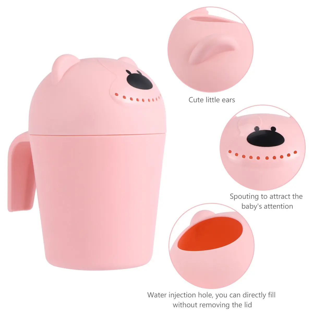 

Многофункциональная чашка-лейка для купания малышей с мультяшным медведем, легко наполняемая, для мытья головы и умывания младенцев и детей