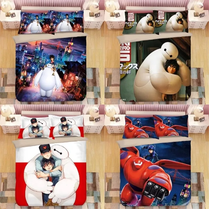 

Hot Sales Disney Big Hero 6 Quilt Cover Cute Printed Child Bedroom Teenager Bedding Anime Cartoon 100% Polyester Skin Friendly