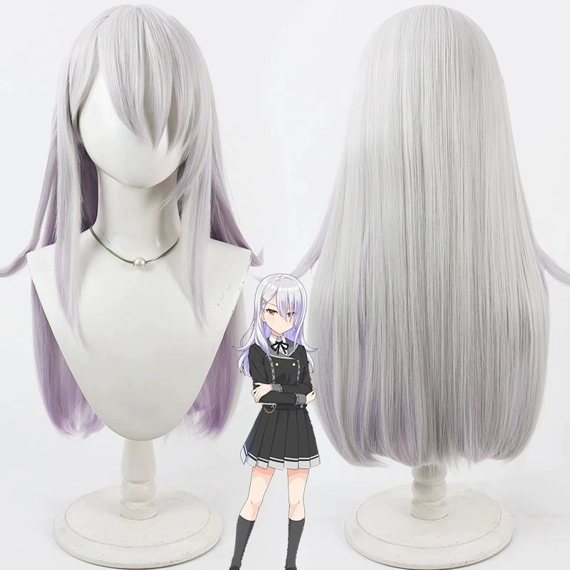 

O.N.G.E.K.I. Setsuna Sumeragi Cosplay Wig Silver White Mixed Purple Heat Resistant Synthetic Hair