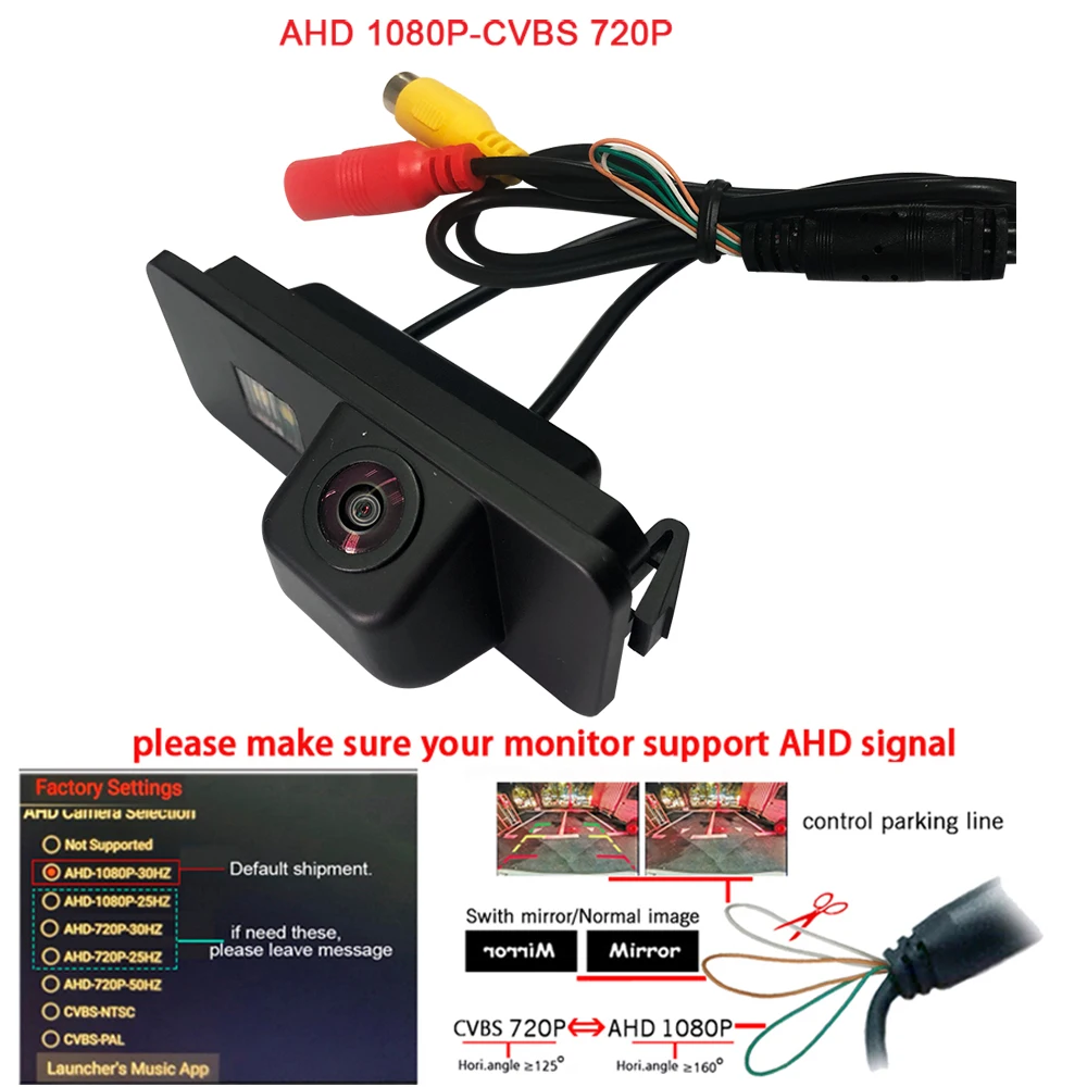 1920*1080P AHD Car Rear view Camera For vw golf R Cabriolet GTI Fender R-Line Volkswagen Magotan Audi R8 2010-2014 Dynamic line