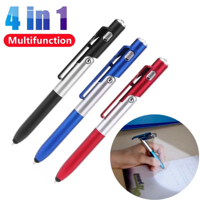 

Multifunctional Ballpoint Pen LED Light Folding Pen Phone Holder Stylus Night Reading Homework Student School Stationery Pens