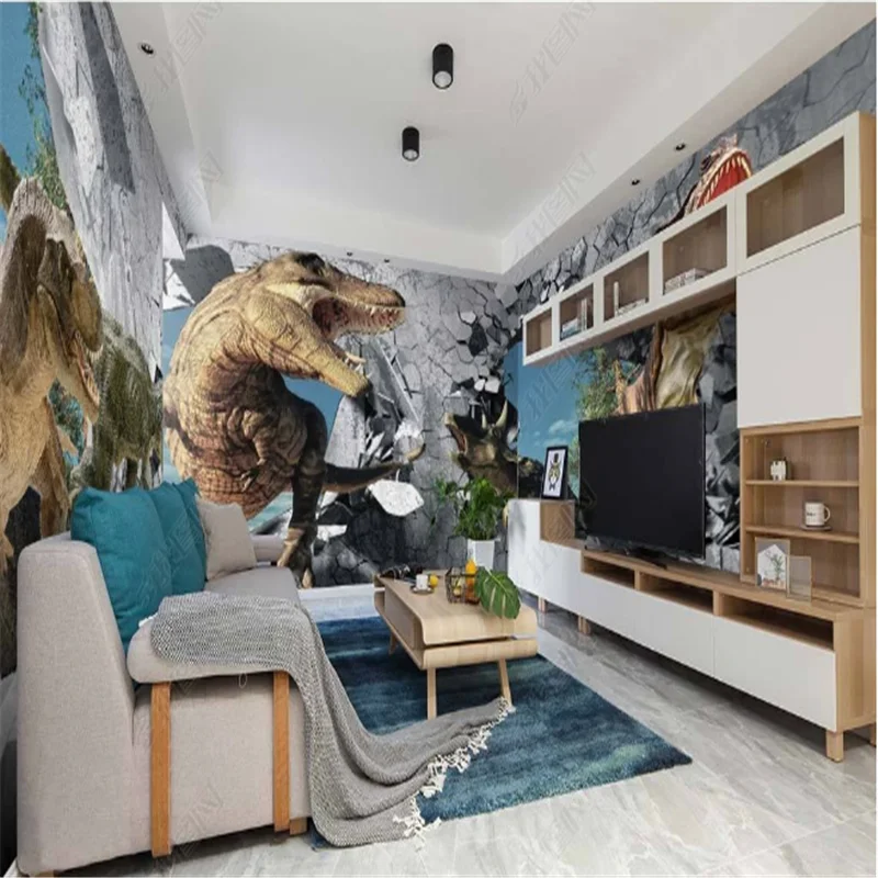 Modern Bedroom Wallpapers Minimalist 3D Mural wallpaper for kids room Dinosaur Children's room Background Wall Paper Home Decor