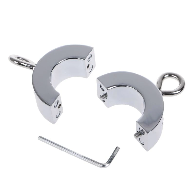 Male Heavy Duty Bdsm Stainless Steel Ball Scrotum Stretcher Metal Penis Bondage Cock Ring Delay Ejaculation Male Sex Toy