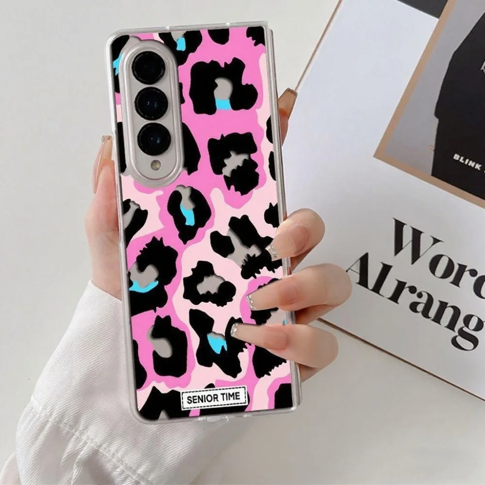 Luxury Leopard Print Phone Case For Samsung Galaxy Z Fold 6 5 ZFold7 Z Fold 4 3 2 Z Fold SE W25 Shockproof Protection Cover