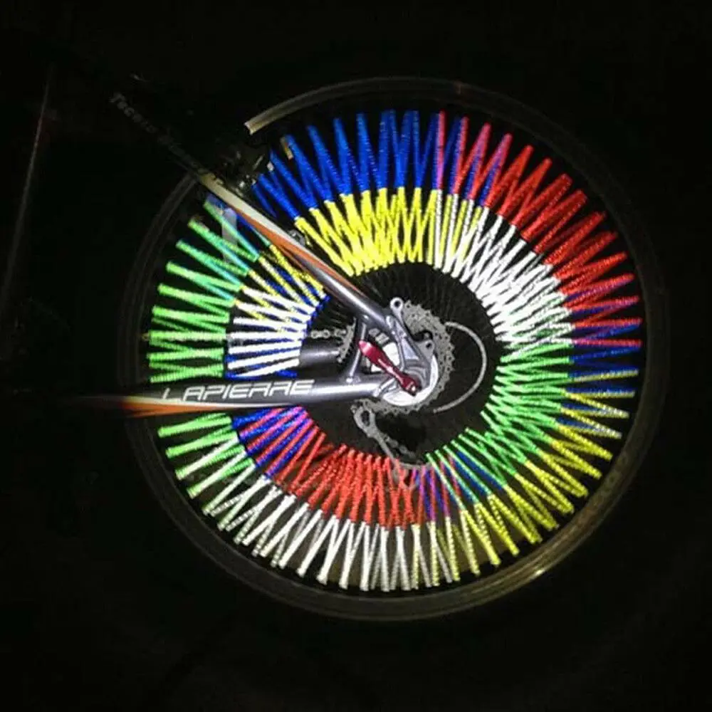 New Cycling Bike Strip Safety Warning Light Reflective Tubes Clip On Rim Spoke Reflectors Bicycle Lights Wheel