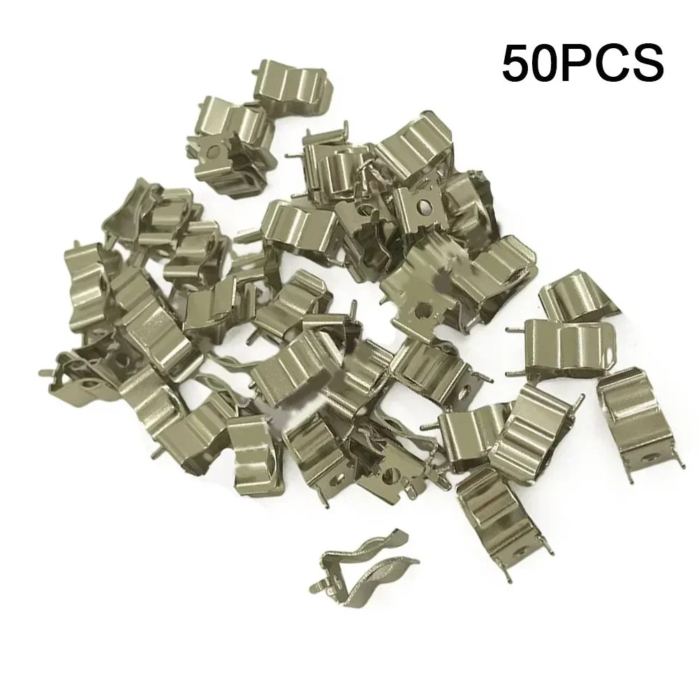 50PCS Straight Fuse Holder With Clip 10x38mm Silver Copper Clip Fuse Head For Lectrical Equipment Automobiles Fuse Holder