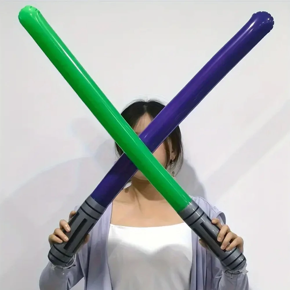 Juego de espada inflable de colores, palo de globos para fiesta temática, accesorios de juego de Cosplay, 12 piezas