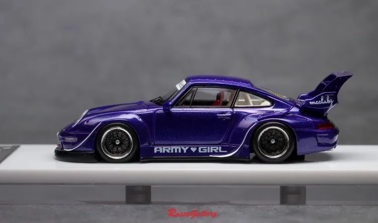 Fuelme 1:64 RWB Series 993 930 964 Victoria Bordeaux Poison Simulation Limited Edition Resin Metal Static Car Model Toy Gift