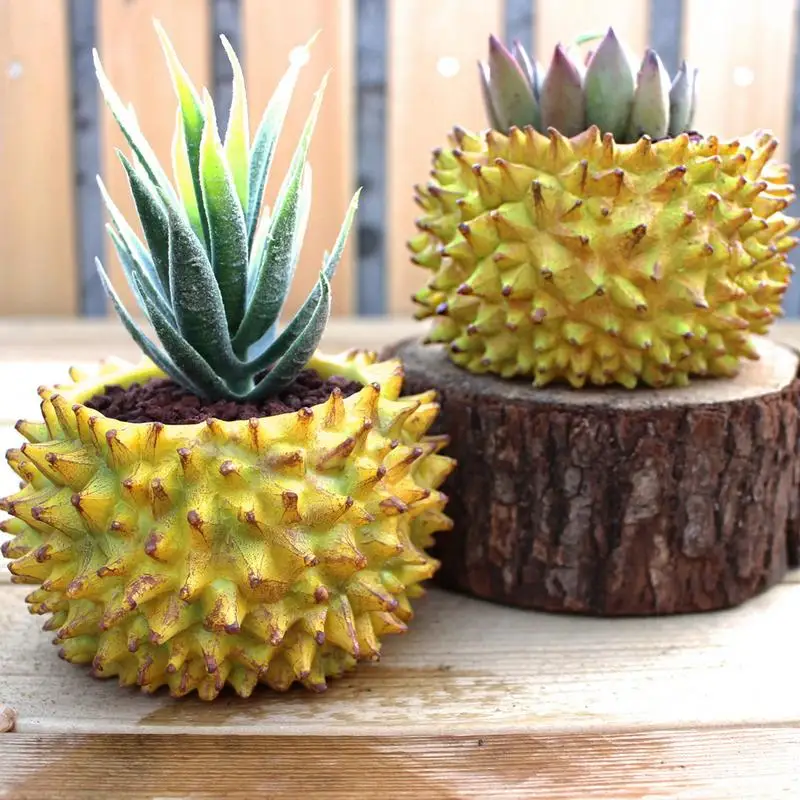 Durian Pot Fruit Shape Planter Tabletop Ornament Fruit Shape Bonsai Plant Holder Decorative Utensil Holder For Indoor And