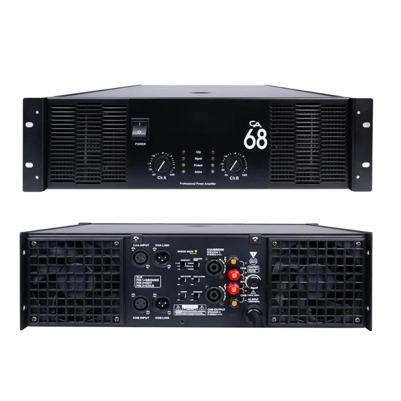 

CA68 Professional 2*1600 Watt Class H DJ Power Amplifier KTV Outdoor Audio Power Amplifier For Performance