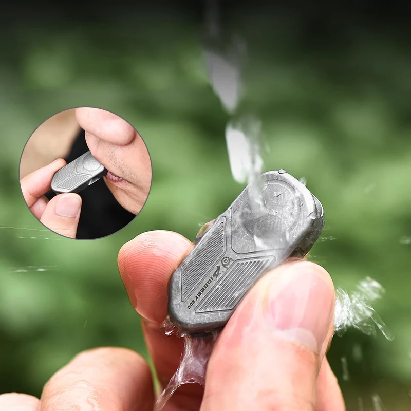 Outdoor Portable EDC Titanium Alloy Double Tube High Decibel Survival Whistle Referee Training Whistle Keychain Tool