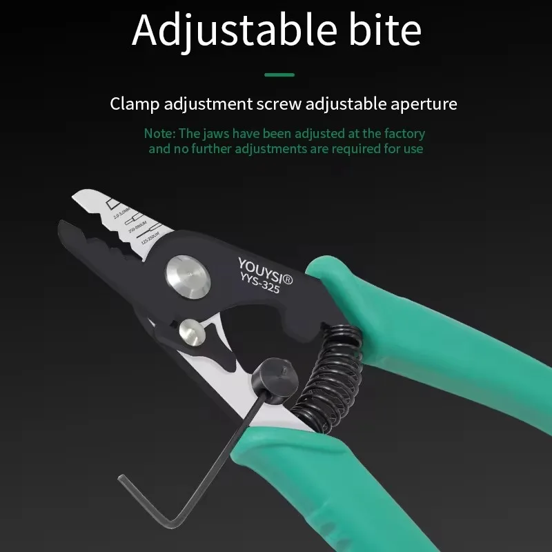 YOUYSI 3-port Fiber Stripper Fiber Stripping Pliers / Wire Strippers Three Hole Stripper Plier لأداة ميلر الصلب #5
