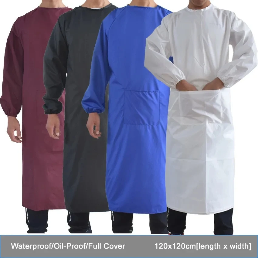 Full Cover Apron Suit Waterproof Oil-Resistant Butcher Fisher Unisex Work Safety Apron Coverall Kitchen House Clean