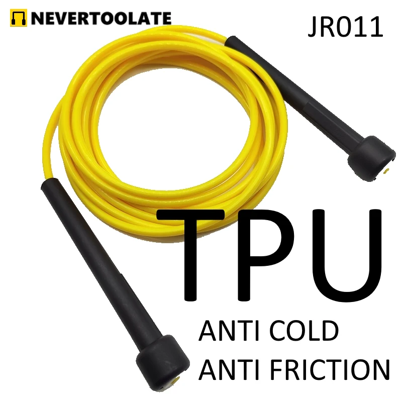 JR080-TPU 12.5cm small handle  -35℃ Anti cold winter jump rope with RA handle TPU PU 5MM rope fitness crossfit