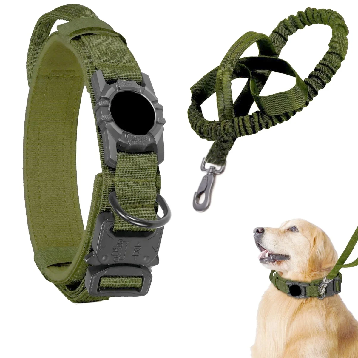Einstellbare Nylon AirTag Halter Hundehalsband Metall Schnalle Haustier Taktische Halsband Hund Zubehör Anti Letzte und Haustier Hunde Tracing Sicher – Detail 14
