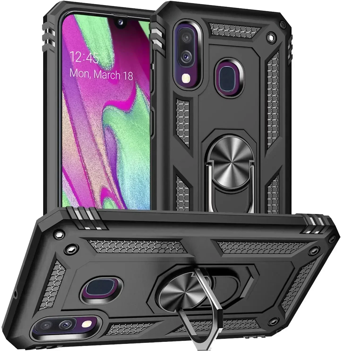 Casing pelindung ponsel Samsung Galaxy A40, casing pelindung Militer tahan guncangan, penutup penahan mobil Magnet untuk Samsung A40