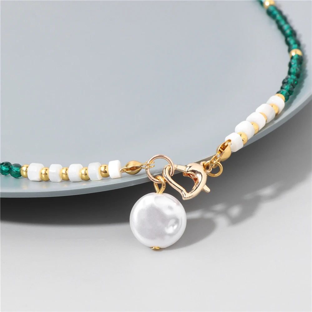 Collana con ciondolo di perle barocche per donna collane con fibbia a cuore con perline in pietra naturale da 3mm regali di gioielli eleganti da