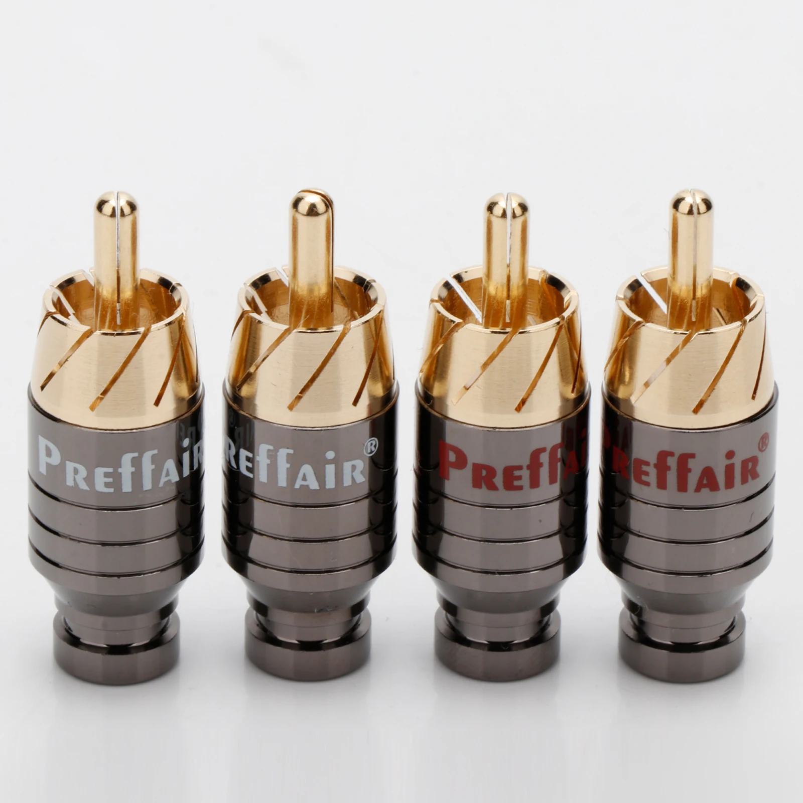 High-end Soldered Type Brass RCA Plug Gold Plated Audio Video Adapter Connector for DIY HiFi Audio RCA Signal Cable