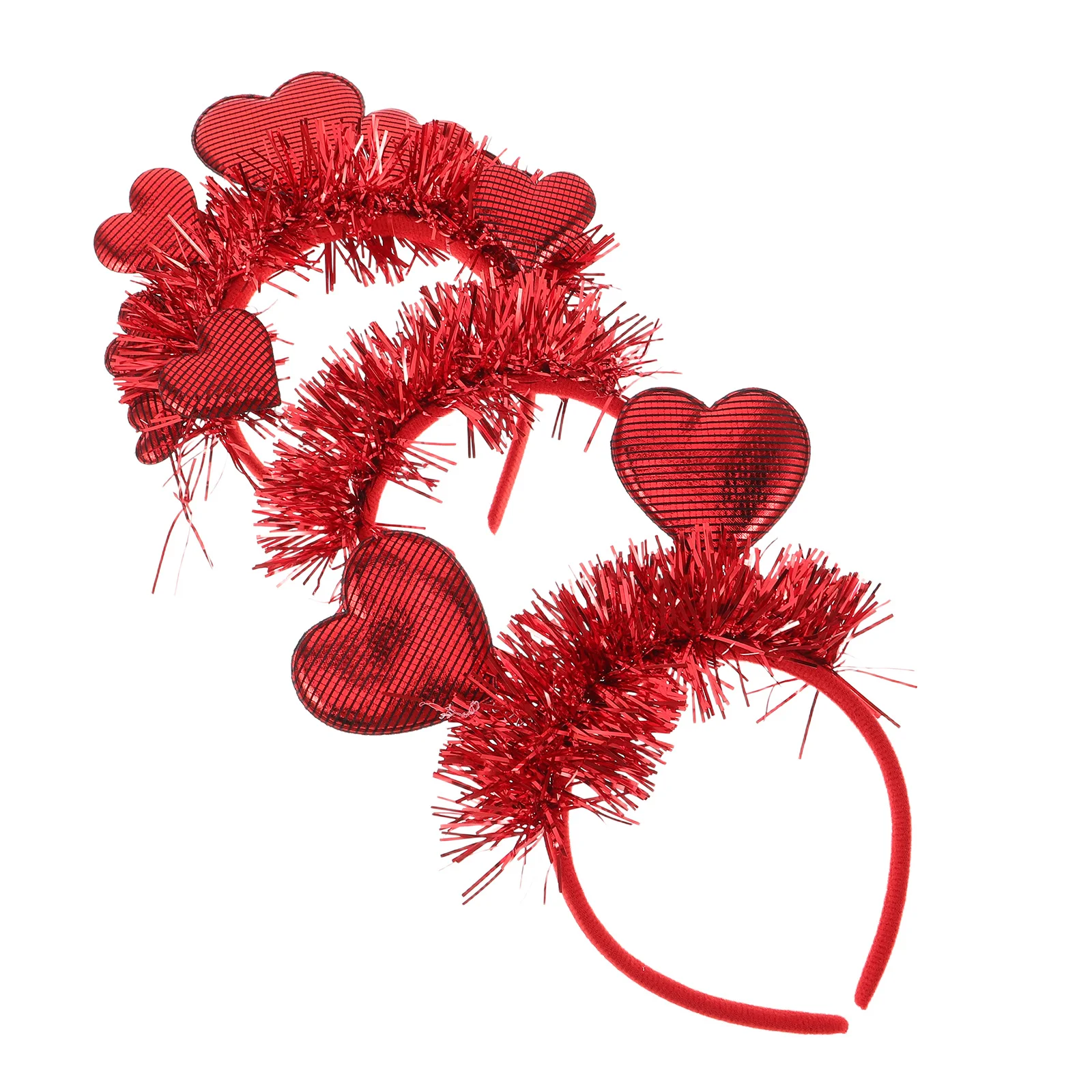 

3Pcs Valentine Heart Headband Red Sequin Heart Hoop Lightweight Fashion Hairband for Party Birthday Valentine Celebration
