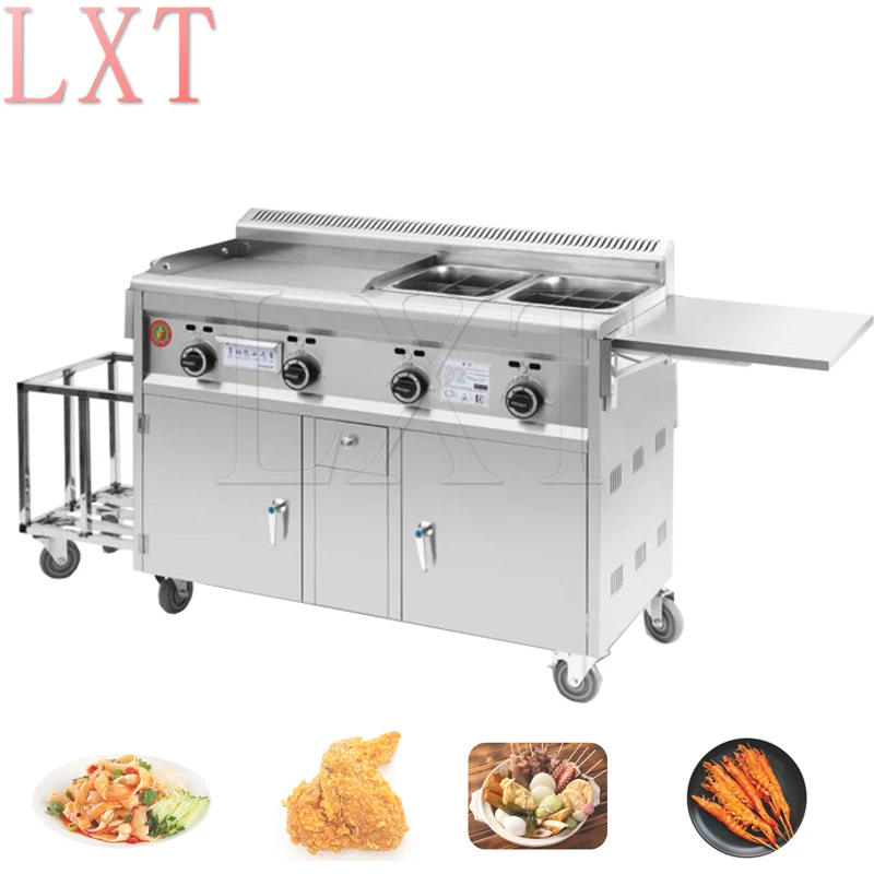 

Teppanyaki Commercial Barbecue Night Market Stalls Fried Skewers Boiled Skewers Multigrain Pancake Pan Fried Griddle Snack Cart