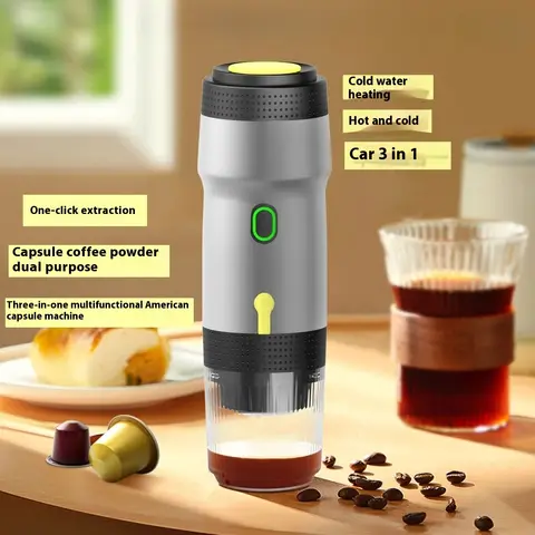 Multifunctional Capsule Coffee Machine for Car Home Camping American Italian Style 3 in1 Portable Car-mounted Espresso Machine