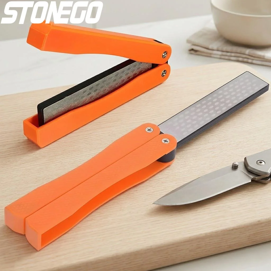 

Portable Folding Pocket Knife Sharpener Diamond Grinding Stone Double-Sided Outdoor Tool for Camping Hiking Fishing