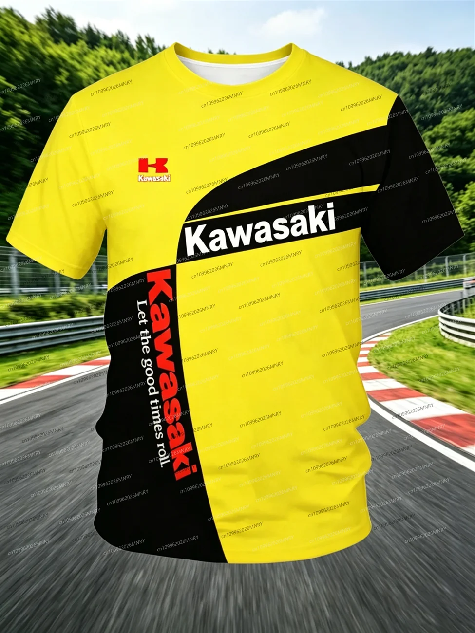 

Motorcycle Kawasaki Tshirt top Summer Men's Tshirt Top 3D Print Women Short-sleeved Breathable T-shirt Motorcycle Men's clothing