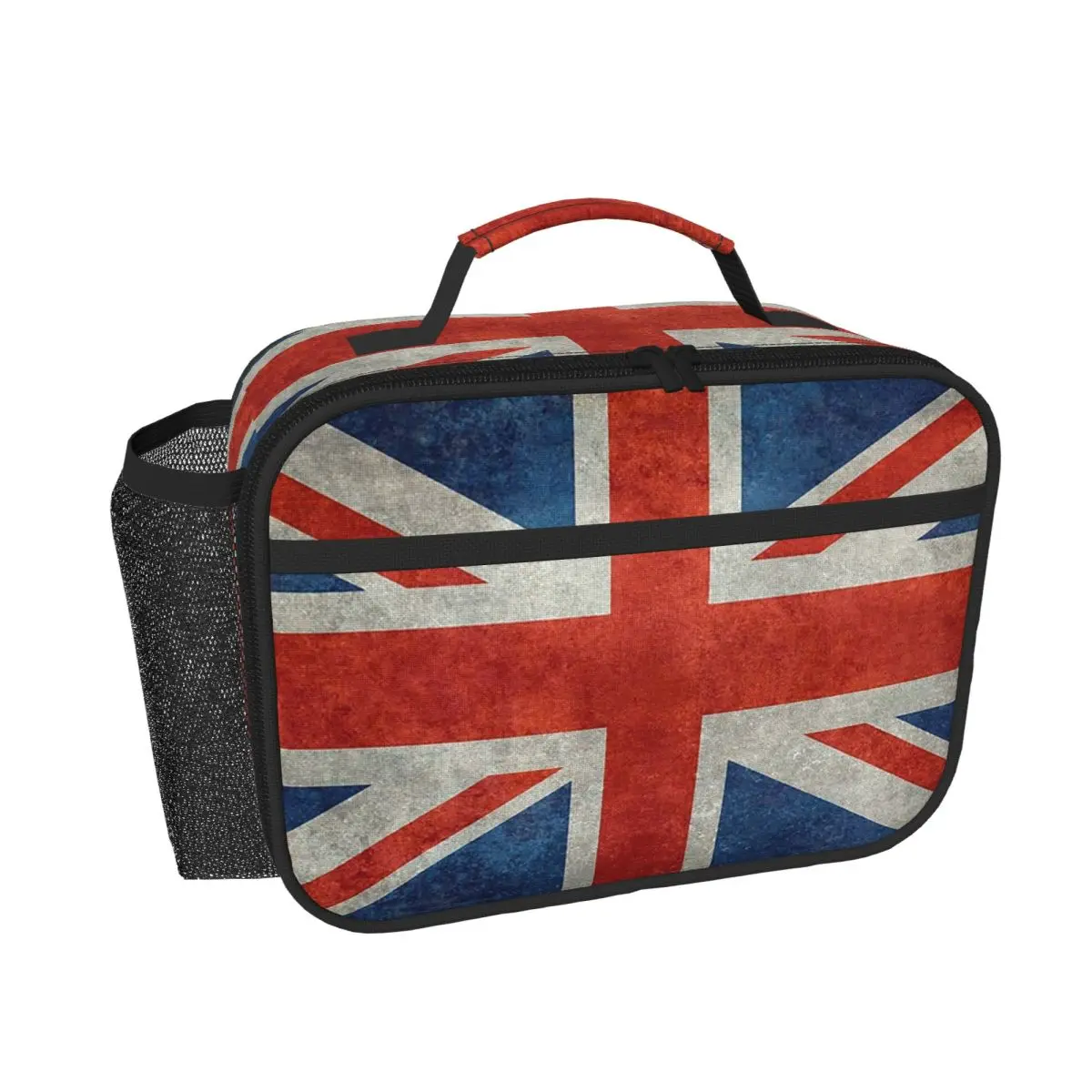 British Union Jack Flag Grungy Vintage Version Insulated Lunch Bag for Women Children Food Boxes Thermal Lunch Box Tote