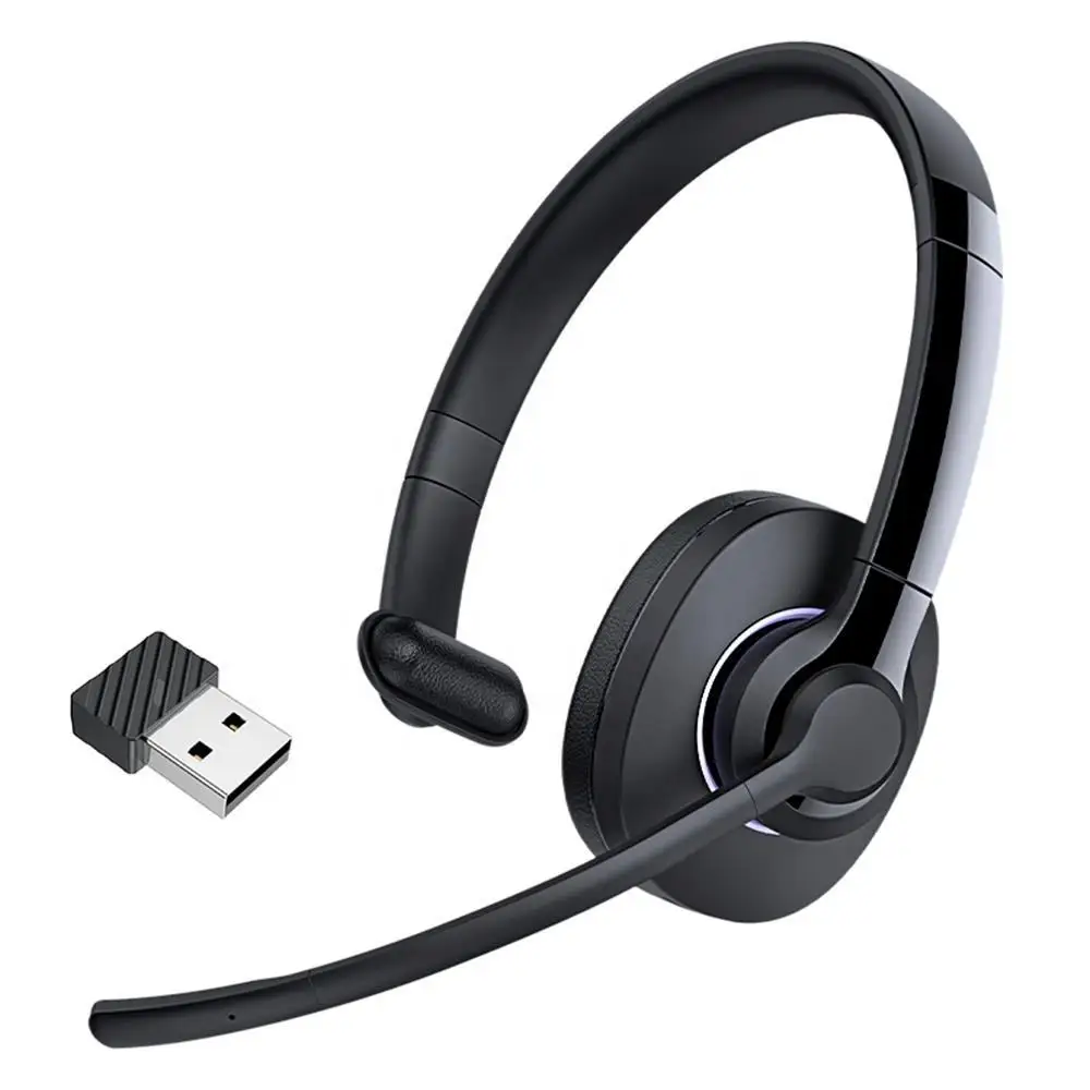 

QCC bluetooth Earphone Wireless Mono Headphone for telephone operator Single muff bluetooth headsets with USB dongle