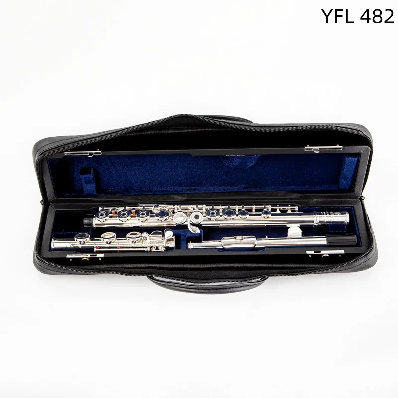 Japan 482 Flute Professional Cupronickel Opening C Key 17 Hole Flute Silver Plated Musical Instruments With Case and Accessories