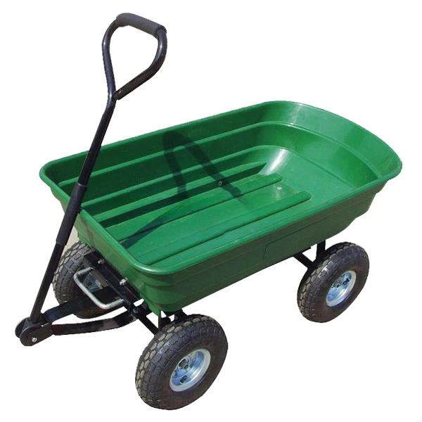 Agricultural Garden Dump Truck Green Load One Wheel Trolley Field Tool Dumper Hand Pulled Carrier TC2145 2024 Hot Sale