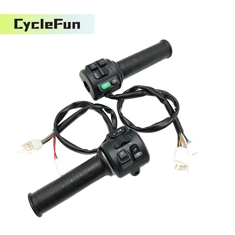 

T08 Hall Twist Throttle 0-5V Accelerator with Three Speed/Reverse/Parking/Horn/Light Functions For Electric Scooter Motorcycle