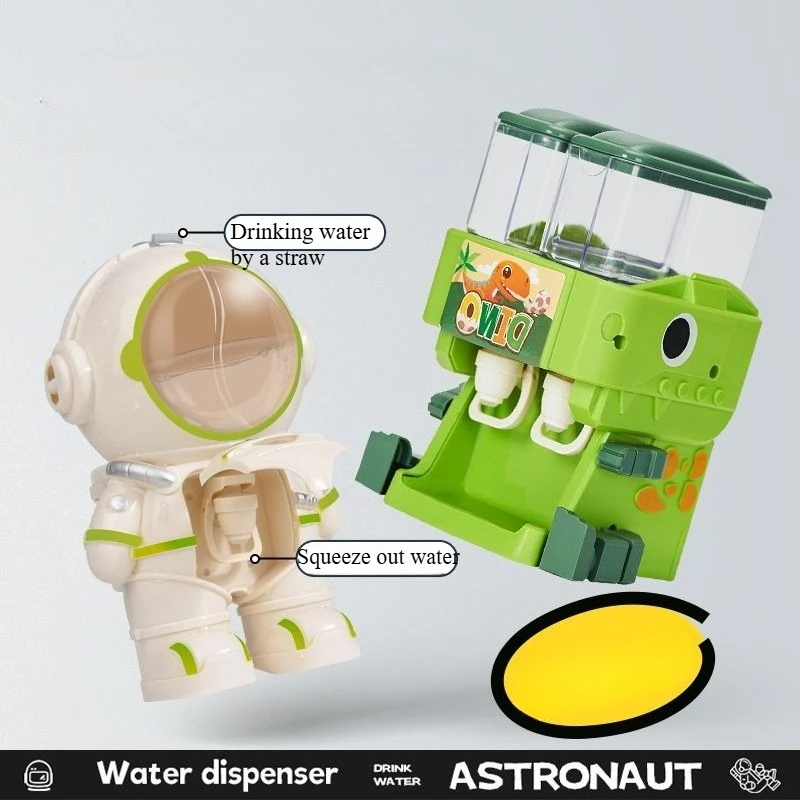 Children Water Dispenser Toy Kitchen Simulation Toy Astronaut Dinosaur Mini Drink Maker Play Home