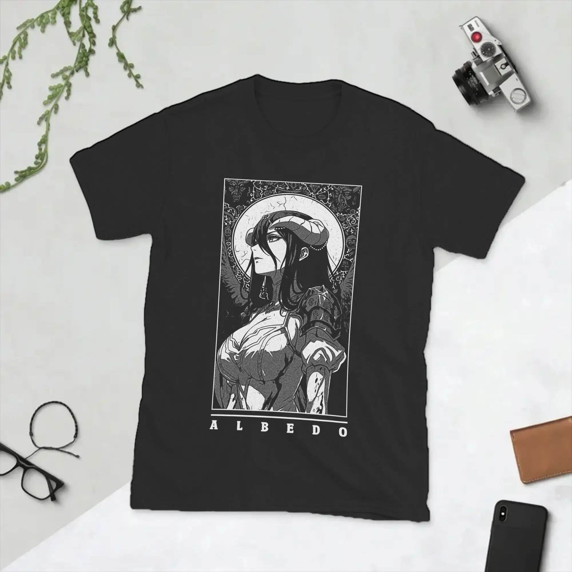 Albedo Overlords Anime T Shirt Men's  Cotton Awesome T-Shirt Crew Neck  Tee Shirt Short Sleeve Clothes Original
