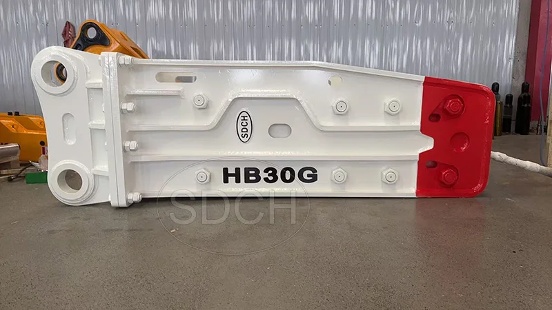 หัวเจาะไฮดรอลิก HB30G สำหรับรถขุด 30 ตัน ใช้สำหรับงานรื้อถอนคอนกรีตและทุบหิน