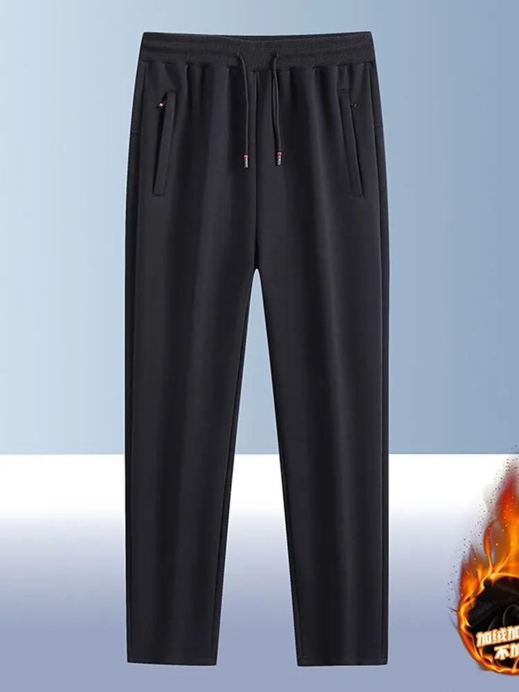 가을 겨울 신상 무지 두꺼운 따뜻한 레저 남성용 스웨트팬츠 루즈핏 스포츠 플러스 사이즈 고품질 바지