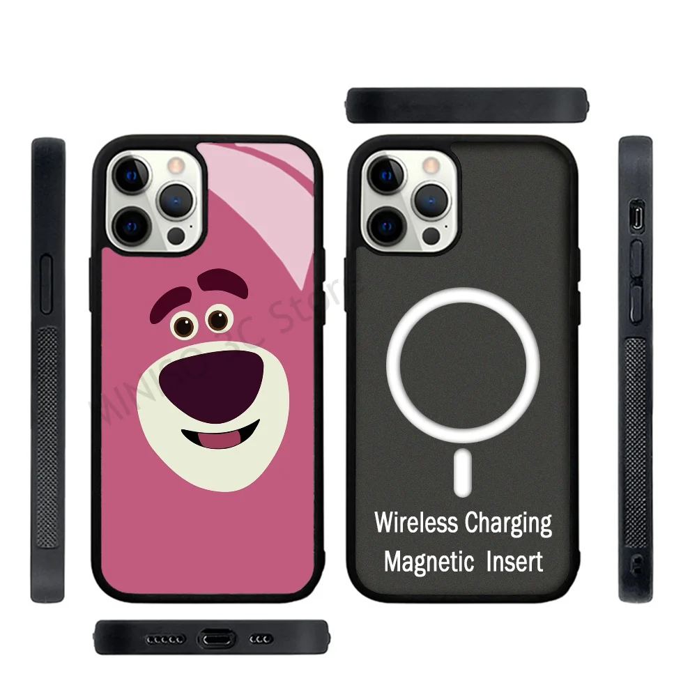 

Cartoon Phone Case Strong Magnetic for IPhone 15 14 13 Pro Max 11 12 Mini T-Toy Story Lotso for Magsafe