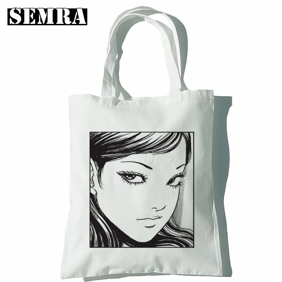 Junji Ito Tomie Shintaro Kago Women Canvas Tote Shopping Bags Girls Japan Manga Graphic Hipster Pacakge Teacher HandBag