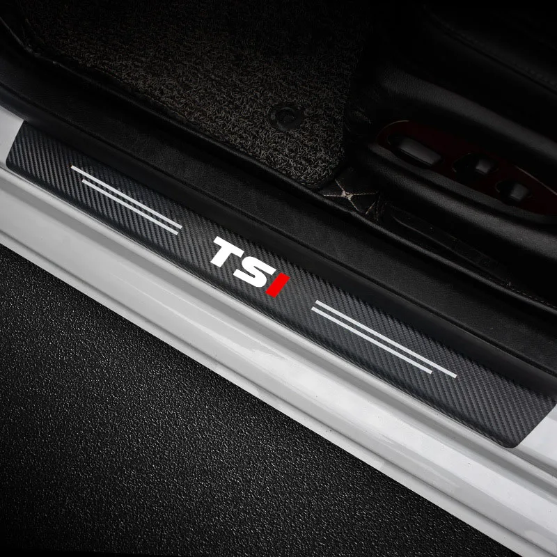 Carbon Door Sill Plate Protector Sticker For Volkswagen VW TSI TDI APR Polo 5 6 Bora Jetta Passat B5 Golf 7 MK5 Beetle 3B tiguan