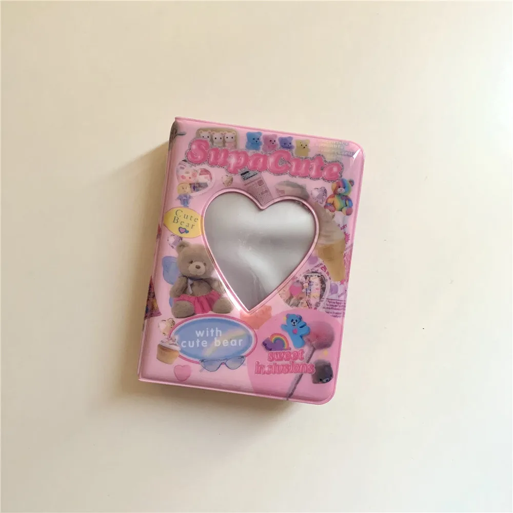 3 Inch Pink Blue Photo Album Photocard Holder Square Hollow Idol Cards Holder Picture Storage Case Kpop Card Binder 40 Pockets