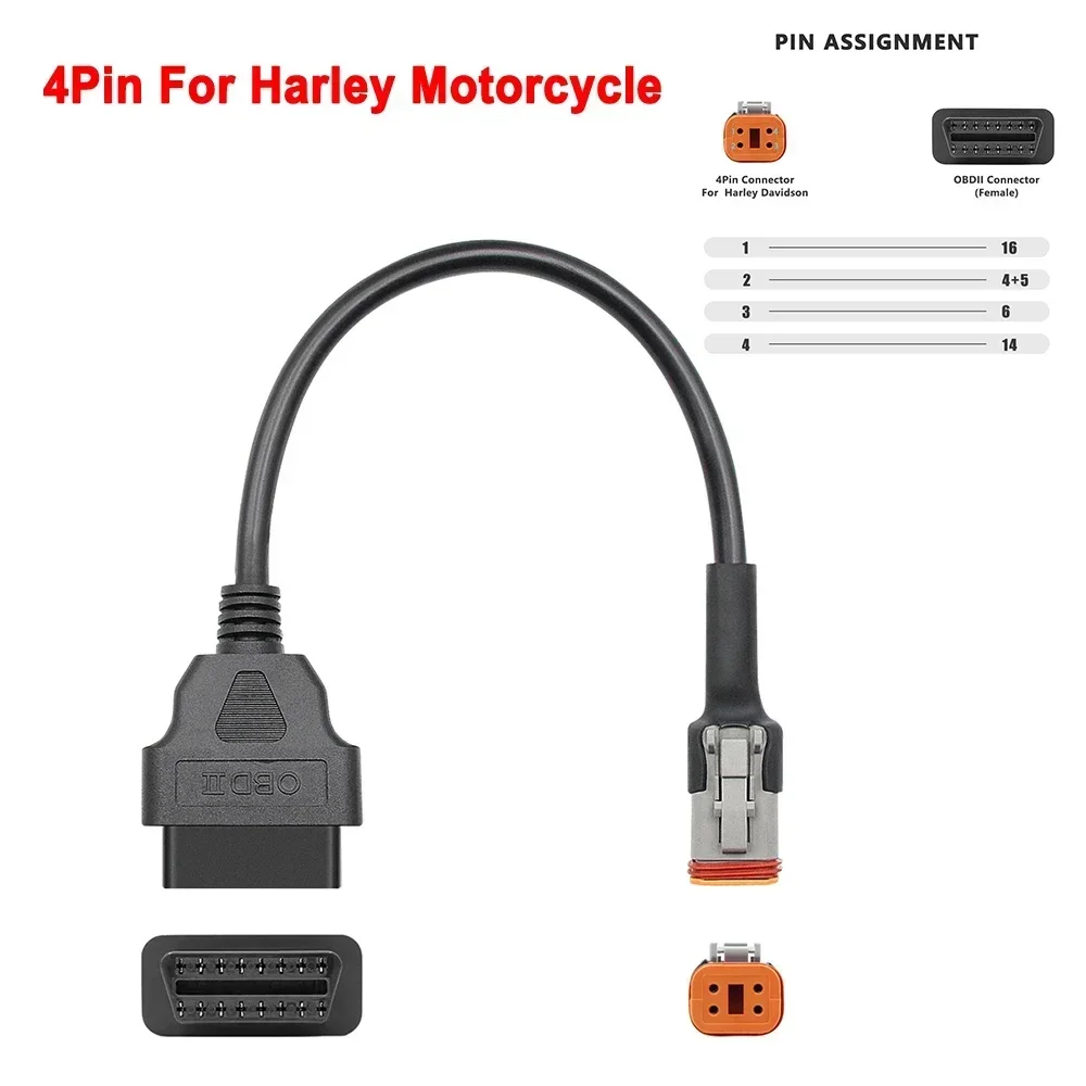 NEW For KTM OBD2 Connector Motorcycle For YAMAHA/ HONDA For SUZUKI For Ducati OBD 2 Extension cable For Kawasaki Diagnostic tool