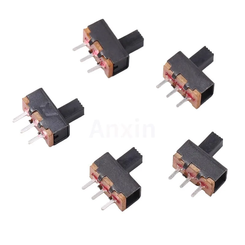 20 piezas SS12F17G5 interruptor de palanca 3 pines 2 archivos SS12F17 mango alto 5mm interruptor deslizante 1P2T SS-12F17 interruptor de alimentación de juguete paso 3,0 MM DIP