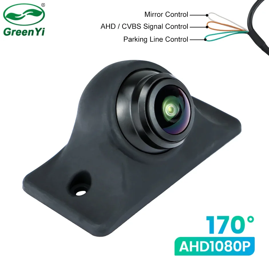 GreenYi 360° Adjustable AHD1080 Car Rear View Camera Universal Mini Side/Front/Backup 170° Fisheye Lens Night Vision Cam Reverse